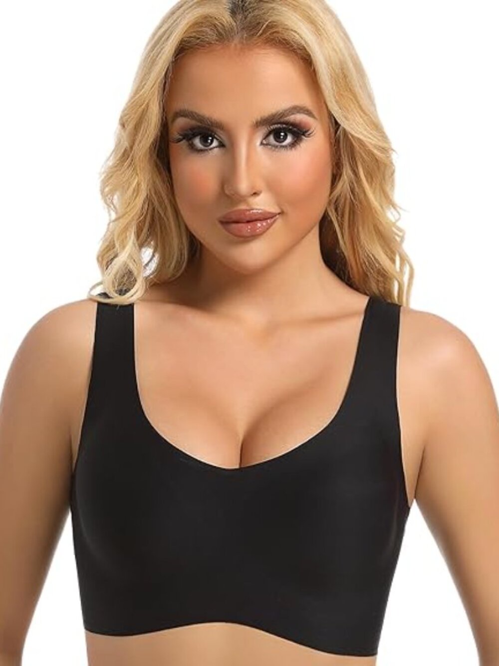 PRETTYWELL Size Med Bra, Seamless Thin Soft Comfy Bras, Seamless